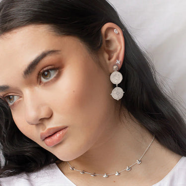 Murkani Double Disc Earrings | Silver