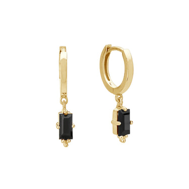 Murkani Huggies with Hanging Black Spinel | Gold