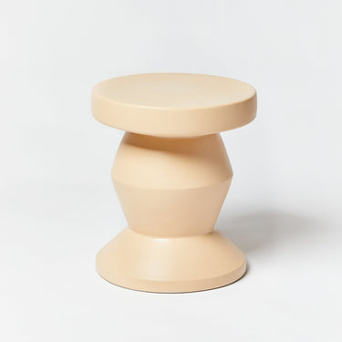 Bonnie and Neil Pedestal Side Table ~ Almond