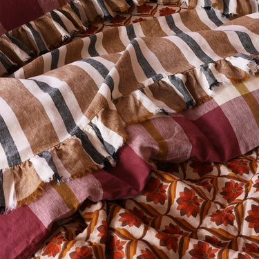 Society Of Wanderers Duvet Cover | Plum Check