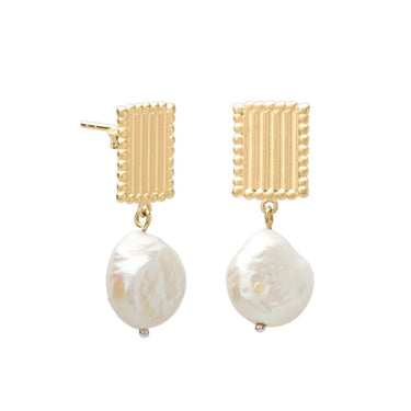 Murkani Aphrodite Goddess | Small Pearl Earrings | Gold