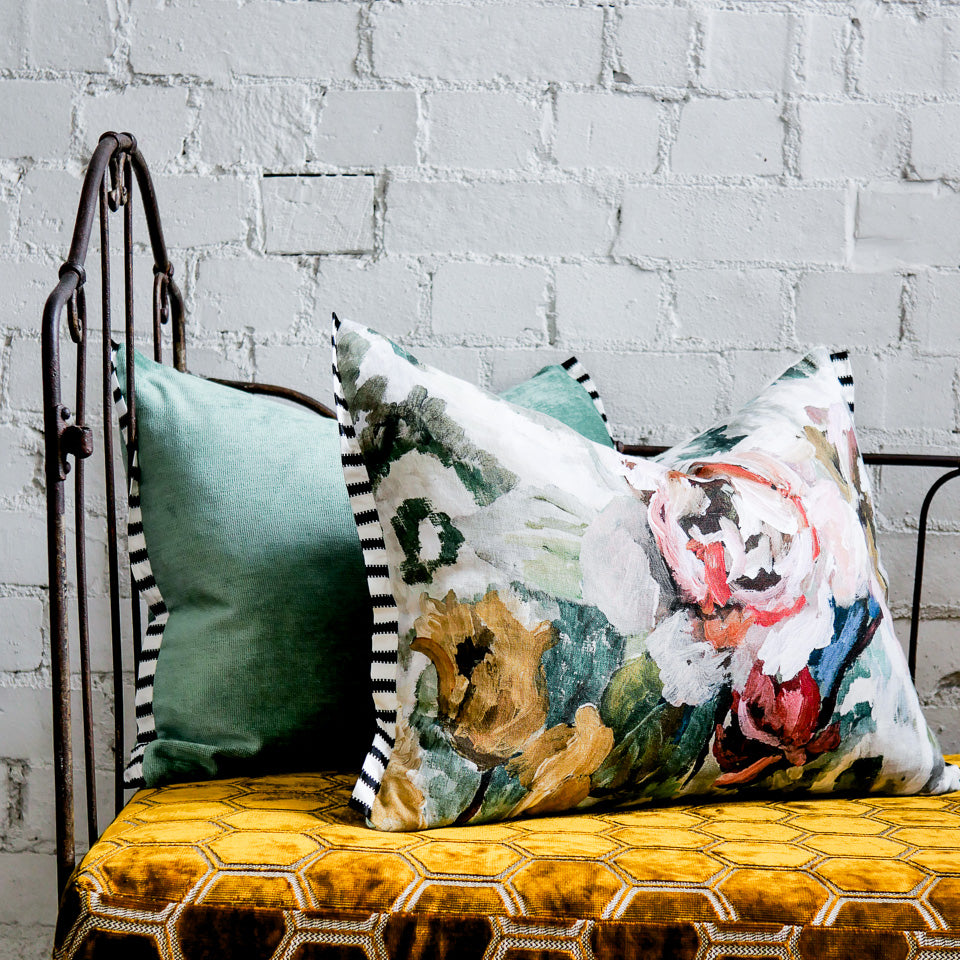 Designers Guild Tapestry Flower Eau de Nil Cushion