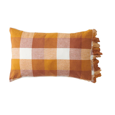 Society Of Wanderers Pillowcases | Biscuit Check Ruffle