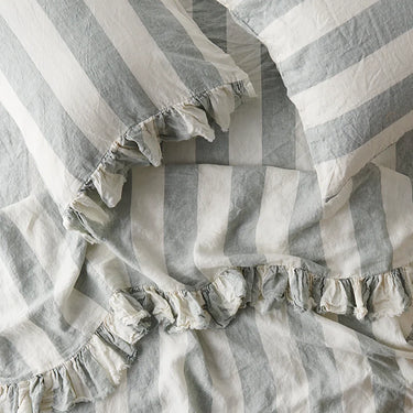 Society Of Wanderers Pillowcases | Fog Stripe Ruffle