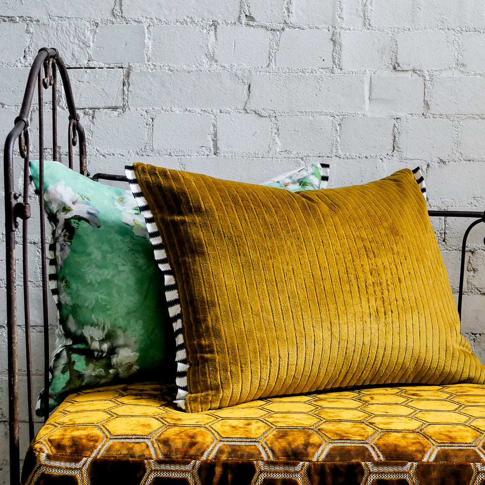 Mustard velvet cheap cushions