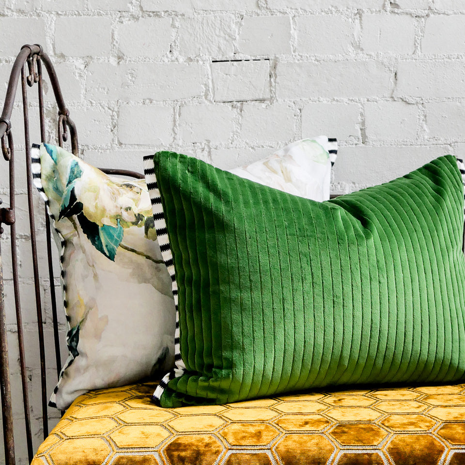 Emerald velvet cushion clearance
