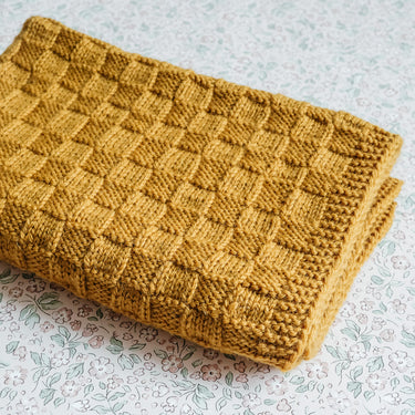 Weebits Hand Knit Blanket | Mustard