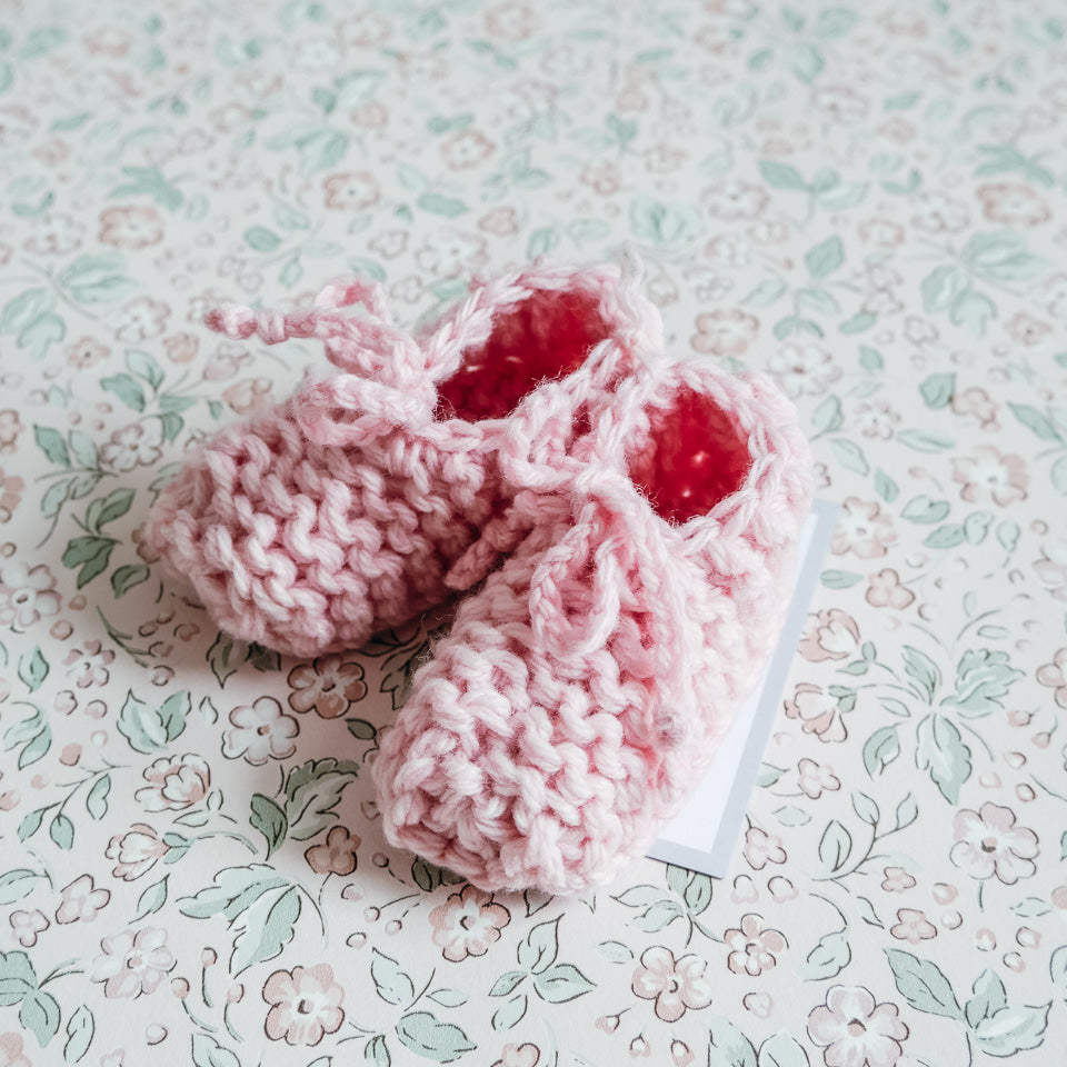 Weebits Chunky Knit Booties Soft Pink