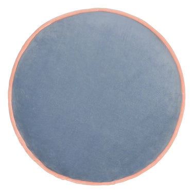 Castle Round Cushion | Dusty Blue Trim Velvet