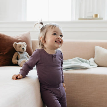 Jamie Kay | Organic Cotton Modal Long Sleeve Bodysuit | Mauve