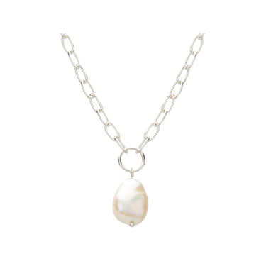 Murkani Aphrodite Goddess Pearl Drop Necklace | Silver