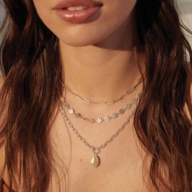 Murkani Aphrodite Goddess Pearl Drop Necklace | Silver