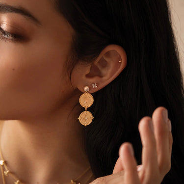 Murkani Double Disc Earrings | Gold