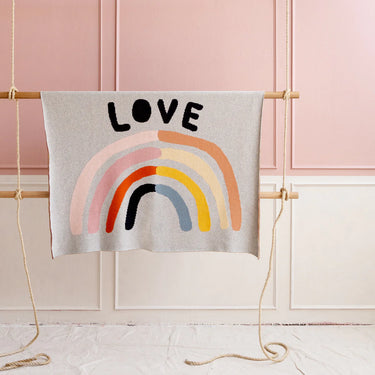 Castle Little Love Rainbow Cotton Knit Baby Throw
