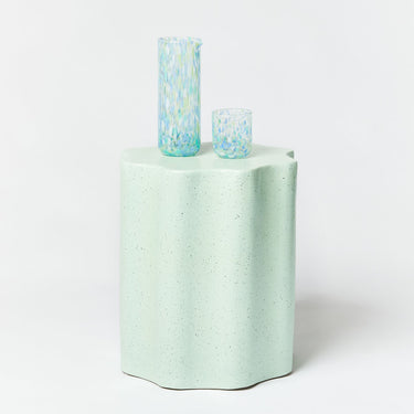 Bonnie and Neil Wave Side Table ~ Speckle Mint