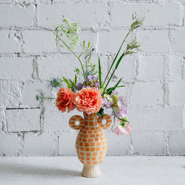 Pip Woods Orange Block Vase With Handles