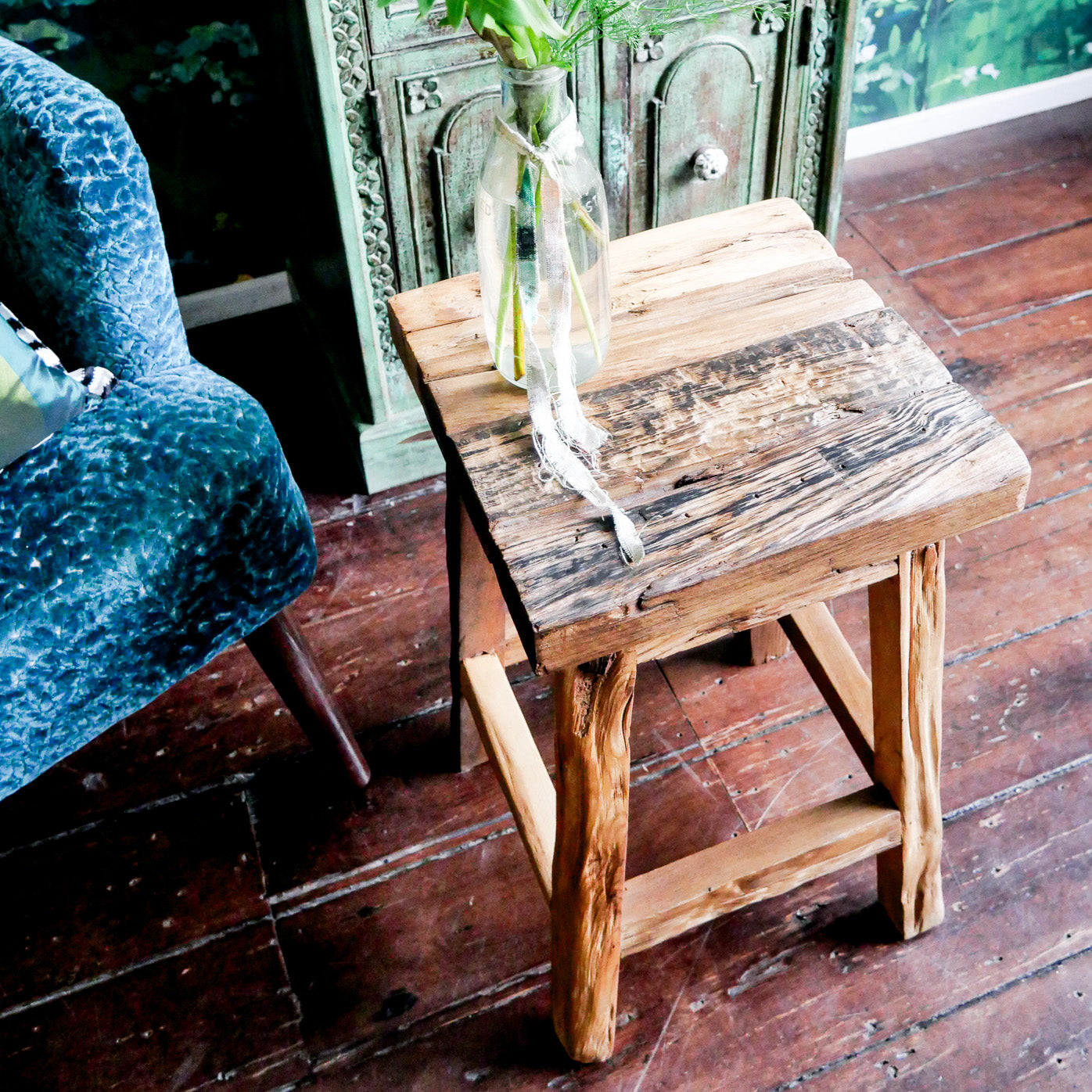 Acorns Stool Vintage Indian Stool | Mysuru | Buy Furniture Online | Small Acorns NZ
