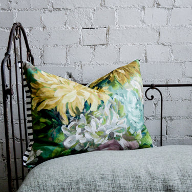 Designers Guild Fleurs D Artistes Vintage Green Cushion