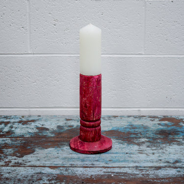 Wooden Teak Candlestick #12