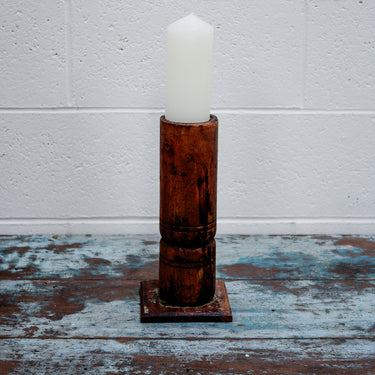 Wooden Teak Candlestick #14