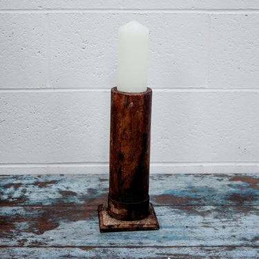 Wooden Teak Candlestick #21