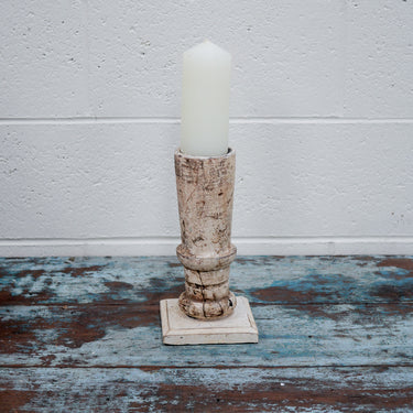 Wooden Teak Candlestick #22