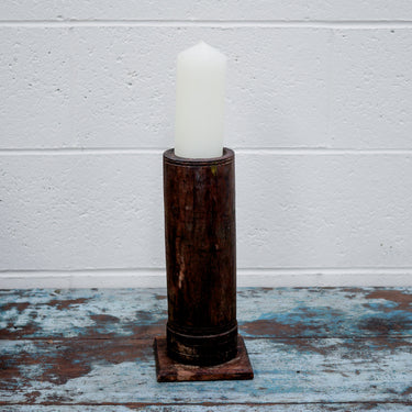 Wooden Teak Candlestick #23