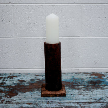 Wooden Teak Candlestick #25