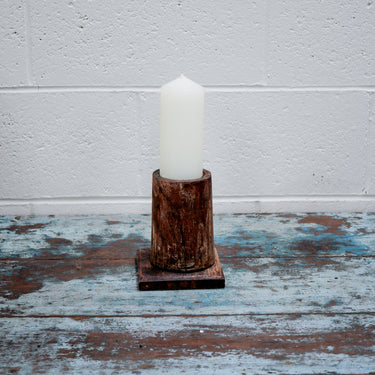 Wooden Teak Candlestick #9