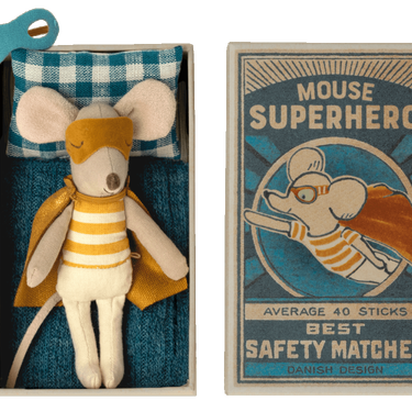 Maileg Matchbox Mouse | Super Hero