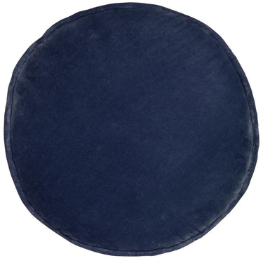 Castle Penny Round Cushion | French Navy Velvet