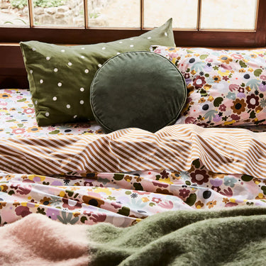 Castle Pillowcase | Olive Linen Spot