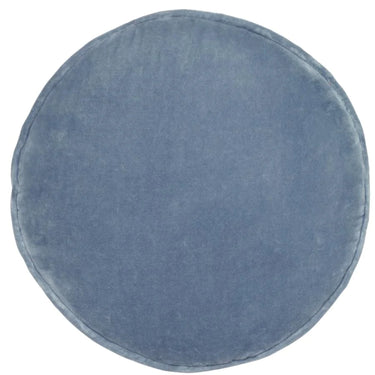 Castle Penny Round Cushion | Dusty Blue Velvet