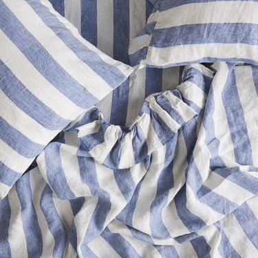Society Of Wanderers Fitted Sheet | Chambray Stripe