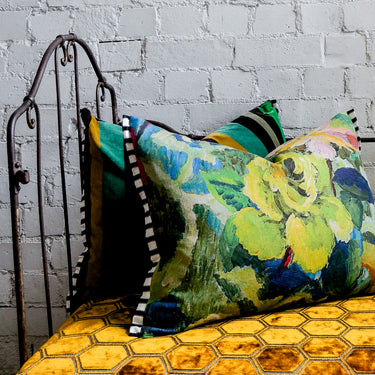 Designers Guild Tapestry Flower Vintage Green Cushion
