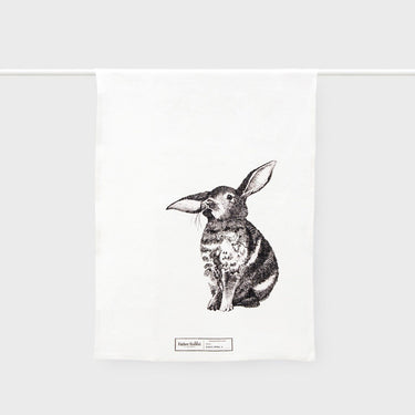 Father Rabbit Linen Tea Towel | Baby Bunny