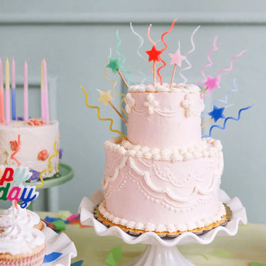 Meri Meri Birthday Candles | Pink Swirly