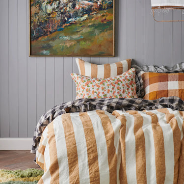 Society Of Wanderers Duvet Cover | Turmeric Stripe