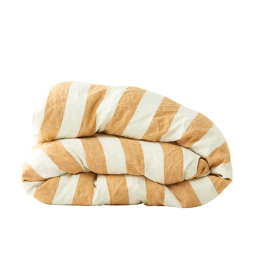 Society Of Wanderers Duvet Cover | Turmeric Stripe