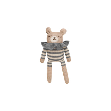 Main Sauvage Knit Toy | Teddy | Slate Striped Romper
