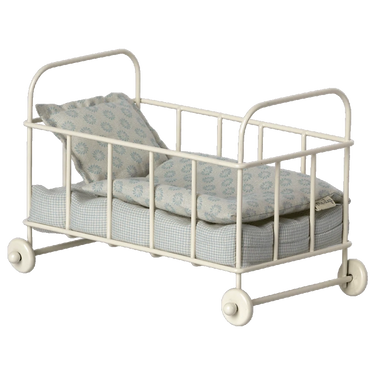 Maileg Metal Baby Cot | Blue