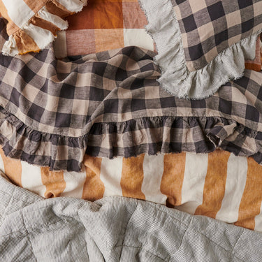 Society Of Wanderers Pillowcases | Turmeric Stripe Ruffle