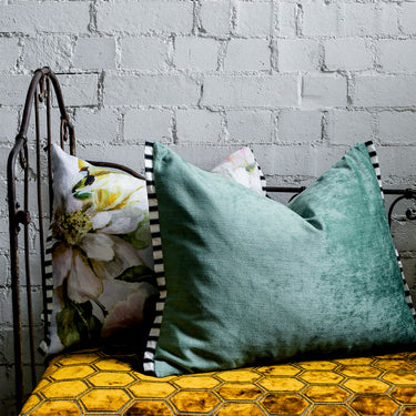 Designers Guild Tarazona Jade Velvet Cushion