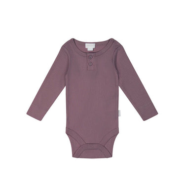 Jamie Kay | Organic Cotton Modal Long Sleeve Bodysuit | Mauve