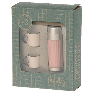 Maileg Mini Thermos and Cups | Coral