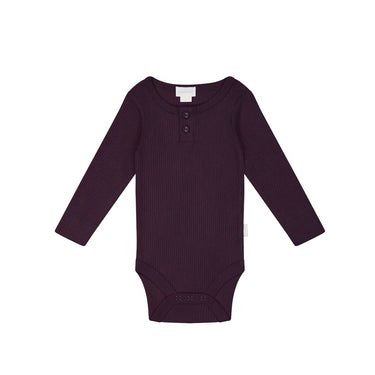 Jamie Kay | Organic Cotton Modal Long Sleeve Bodysuit | Fig