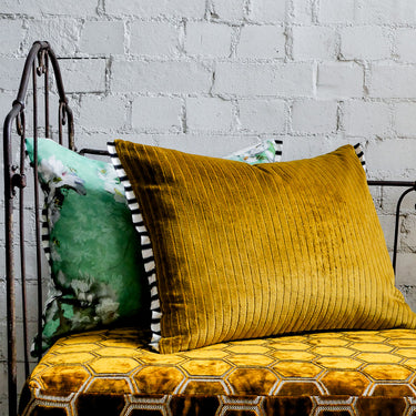 Designers Guild Cassia Cord Mustard Velvet Cushion