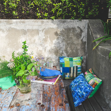 Designers Guild Outdoor Cushion | Achara Cobalt