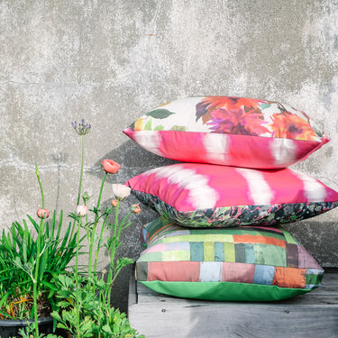 Designers Guild Outdoor Lumbar Cushion | Savine/Odisha Fuchsia