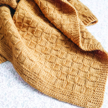 Weebits Hand Knit Blanket | Mustard